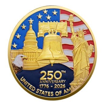 Independence Edition 250th Anniversary of the United States Commemorative Gold Plated Coin 4th of July 3