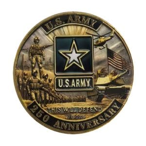 US Army 250th Anniversary Bronze Plated Commemorative Coin 4th of July US Army 250th Anniversary Bronze Plated Commemorative Coin 4th of July
