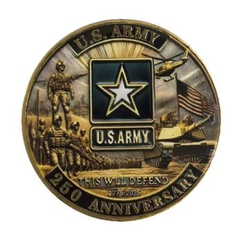 US Army 250th Anniversary Bronze Plated Commemorative Coin 4th of July US Army 250th Anniversary Bronze Plated Commemorative Coin 4th of July