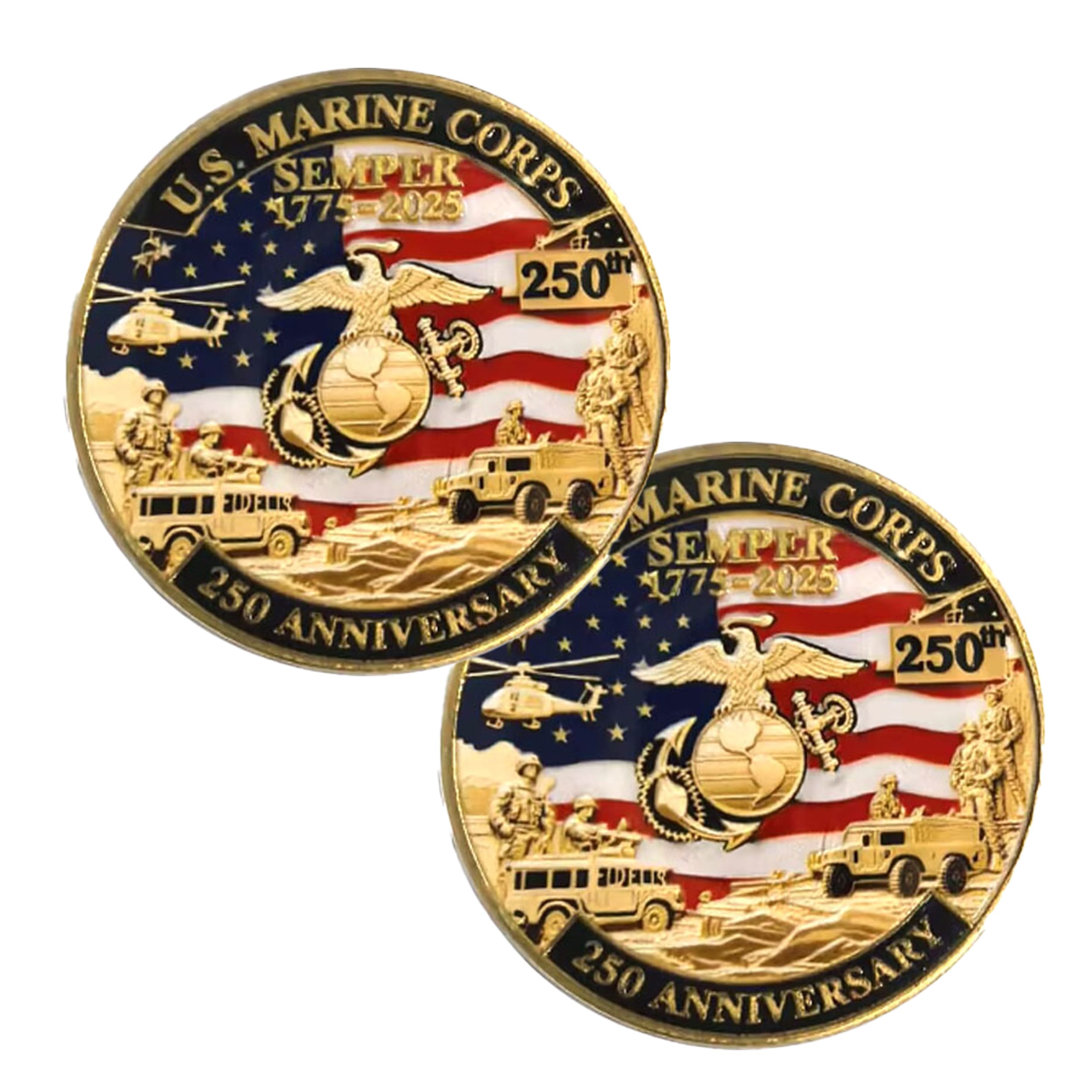 Battleground Heritage Edition US Marine Corps 250th Anniversary Gold Plated Coin 4th of July Battleground Heritage Edition US Marine Corps 250th Anniversary Gold Plated Coin 4th of July 5
