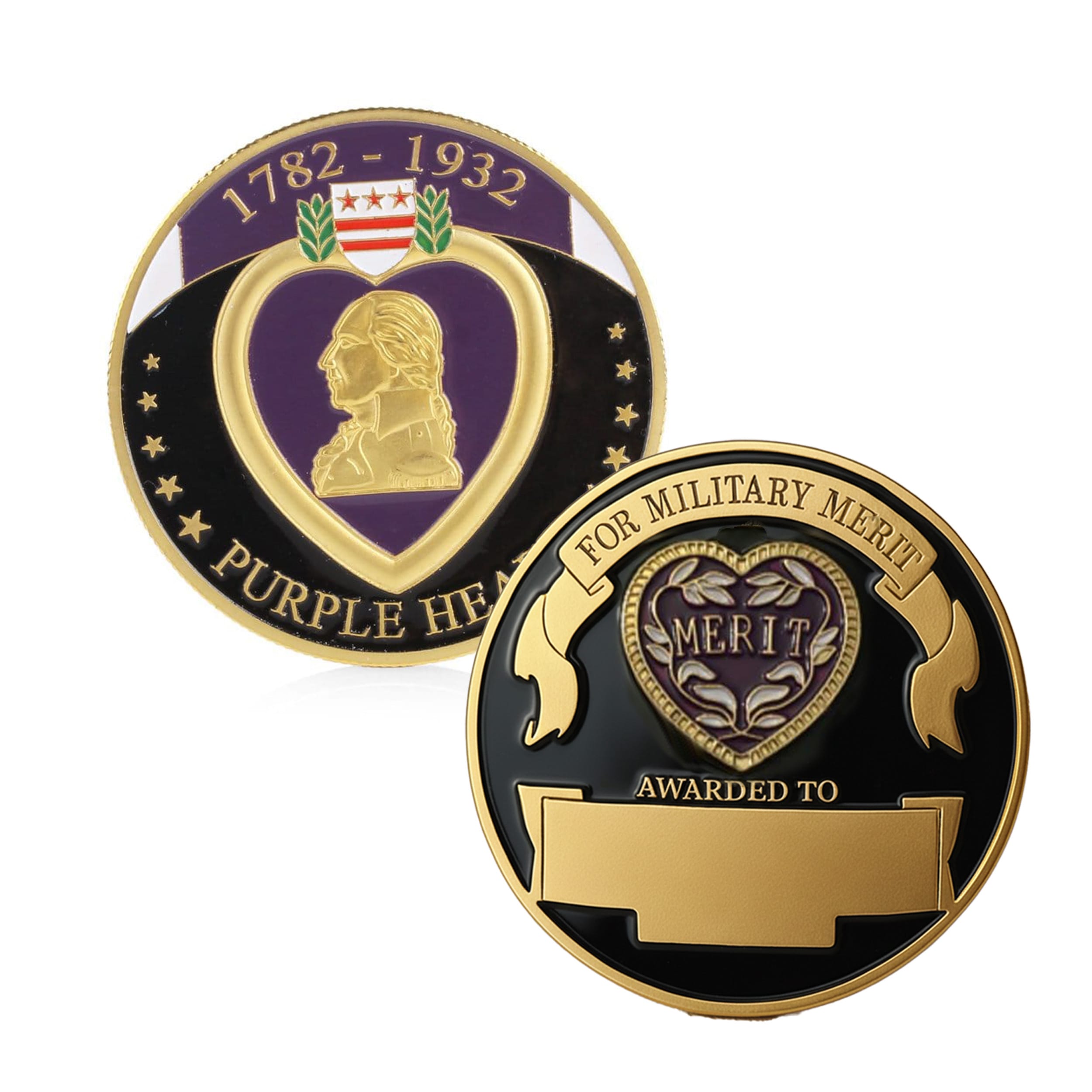 Custom 1782-1932 Purple Heart Military Merit Division Challenge Coins Premium Hard Enamel Collectibles with Clear Case All Products Custom 1782-1932 Purple Heart Military Merit Division Challenge Coins Premium Hard Enamel Collectibles with Clear Case All Products 3