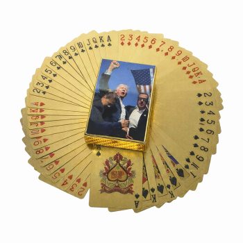 Fight for Freedom Rally 47th President 24k Gold Foil Plated Waterproof Playing Cards 24K Gold and Silver Plated Replica Bills