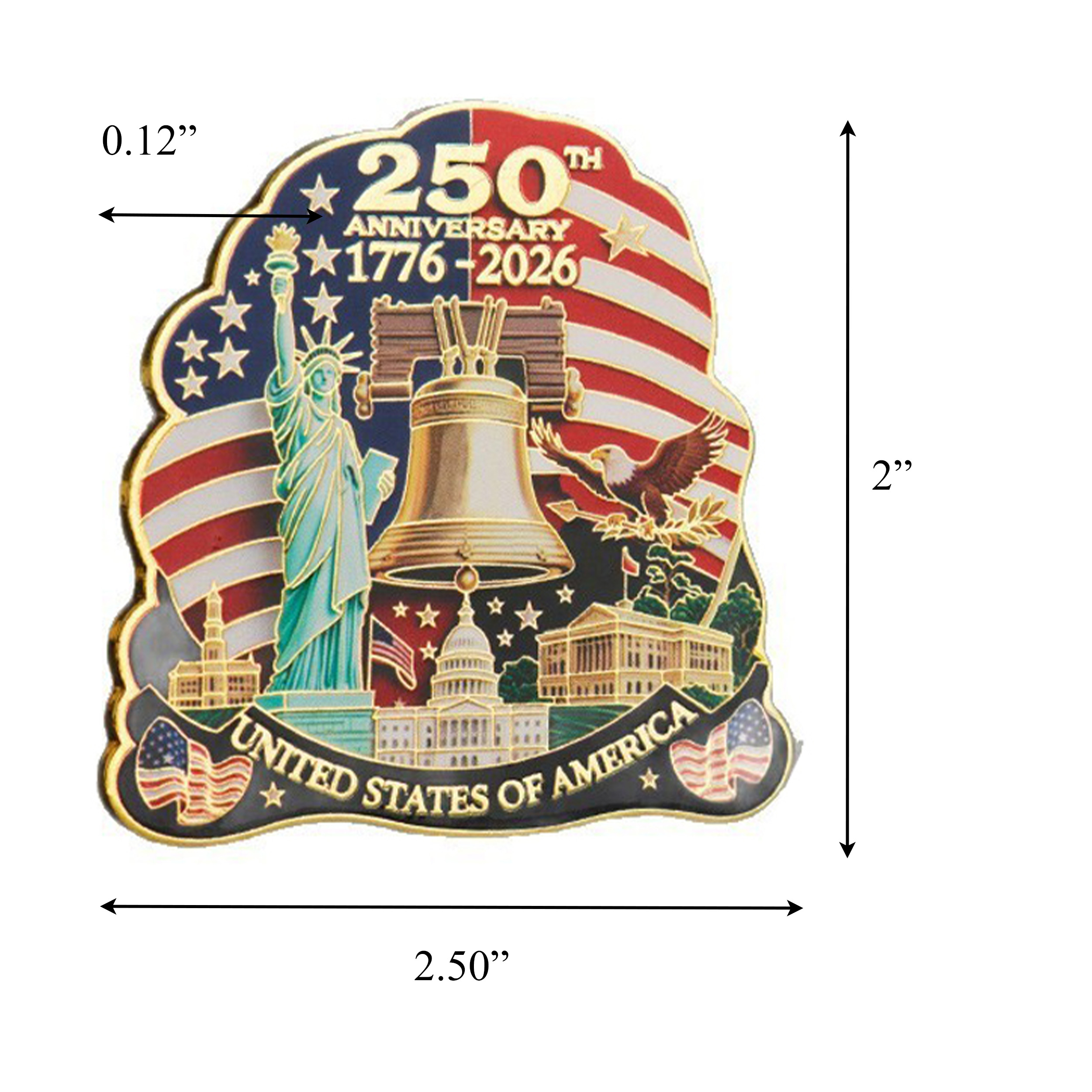 1776 to 2026 US 250th Anniversary Magnet Liberty Bell Statue of Liberty and American Flag America 250 1776 to 2026 US 250th Anniversary Magnet Liberty Bell Statue of Liberty and American Flag America 250 5