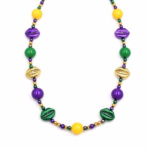 Carnival Lip Charm Beads Mardi Gras Necklace Carnival Lip Charm Beads Mardi Gras Necklace