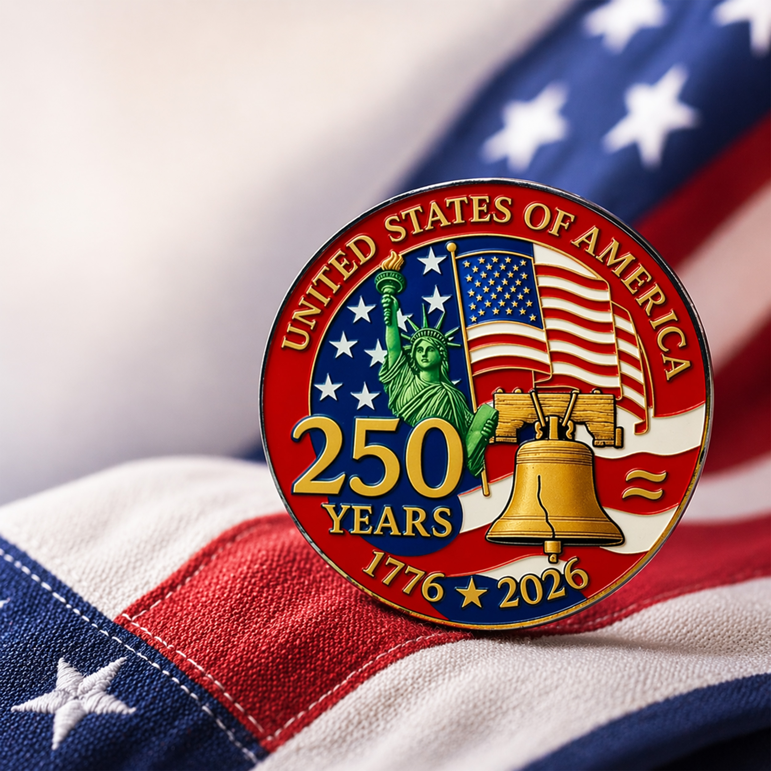 1776 to 2026 Patriotic 250th Anniversary Gold Plated Hard Enamel Unlit Lapel Pin with Military Clutch 4th of July 1776 to 2026 Patriotic 250th Anniversary Gold Plated Hard Enamel Unlit Lapel Pin with Military Clutch 4th of July 10