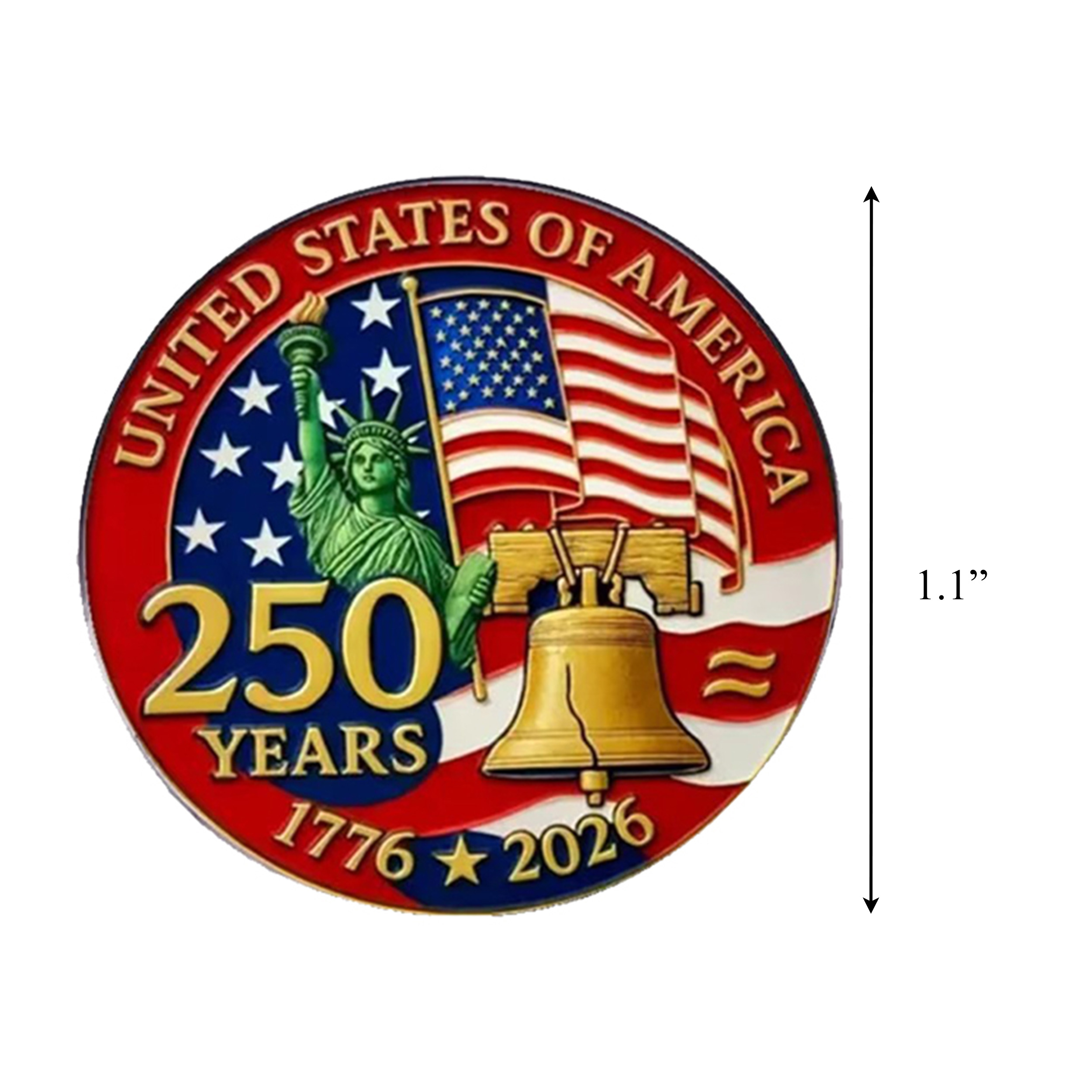 1776 to 2026 Patriotic 250th Anniversary Gold Plated Hard Enamel Unlit Lapel Pin with Military Clutch 4th of July 1776 to 2026 Patriotic 250th Anniversary Gold Plated Hard Enamel Unlit Lapel Pin with Military Clutch 4th of July 4