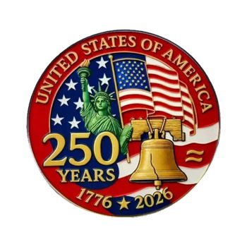 1776 to 2026 Patriotic 250th Anniversary Gold Plated Hard Enamel Unlit Lapel Pin with Military Clutch 4th of July 1776 to 2026 Patriotic 250th Anniversary Gold Plated Hard Enamel Unlit Lapel Pin with Military Clutch 4th of July