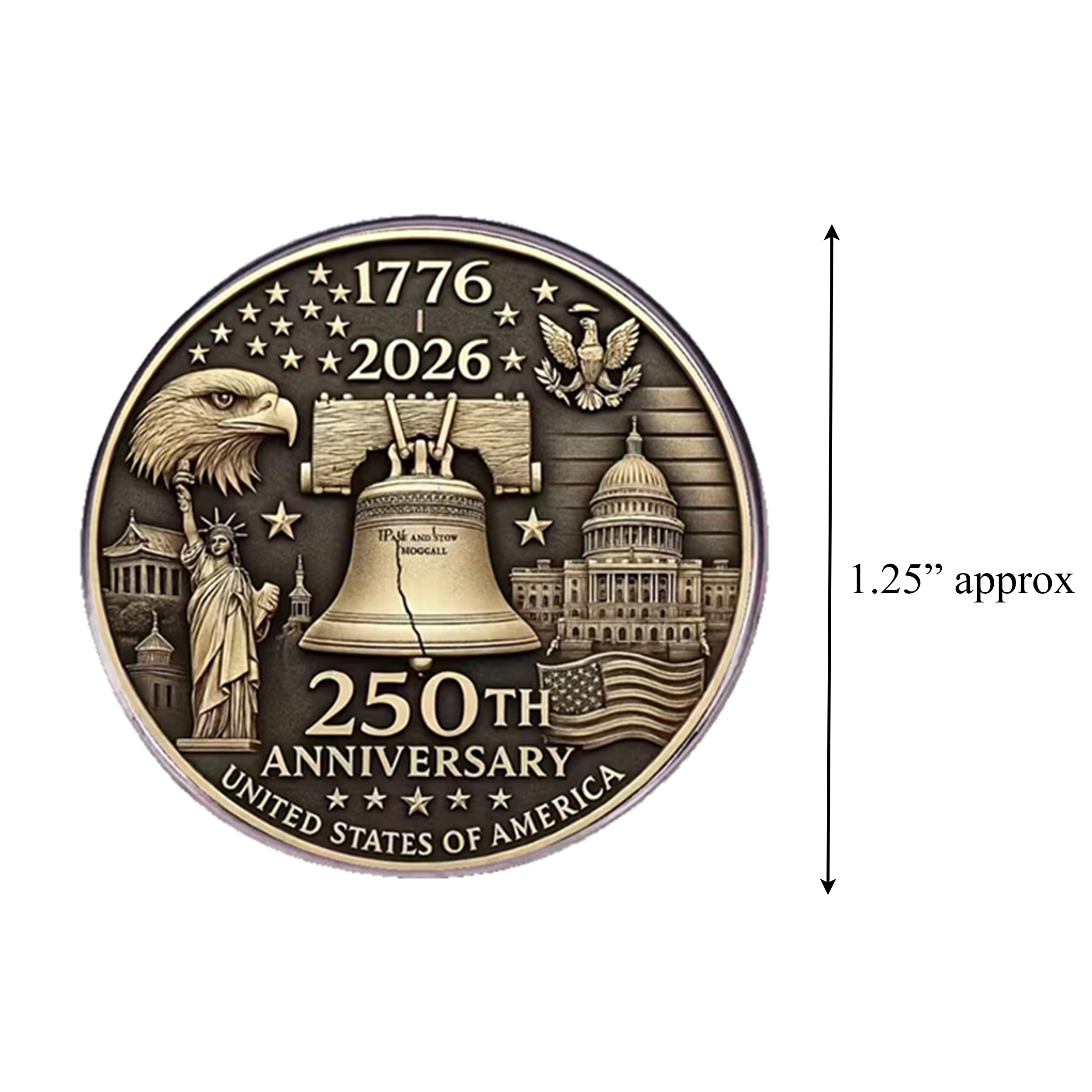1776 to 2026 USA 250th Anniversary Bronze Hard Enamel Commemorative Pin 4th of July 1776 to 2026 USA 250th Anniversary Bronze Hard Enamel Commemorative Pin 4th of July 4