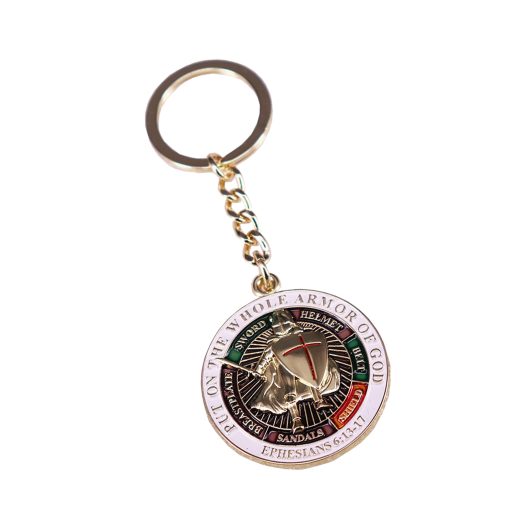 Put on the Whole Armor of God Christian Gold Plated Coin Style Keychain All Products