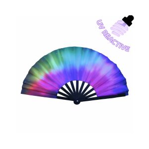 UV Reactive Blacklight Foldable Hand Fan UV Reactive Blacklight Foldable Hand Fan