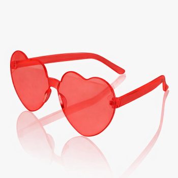 Unlit Red Heart Shaped Frameless Fashion Glasses All Products