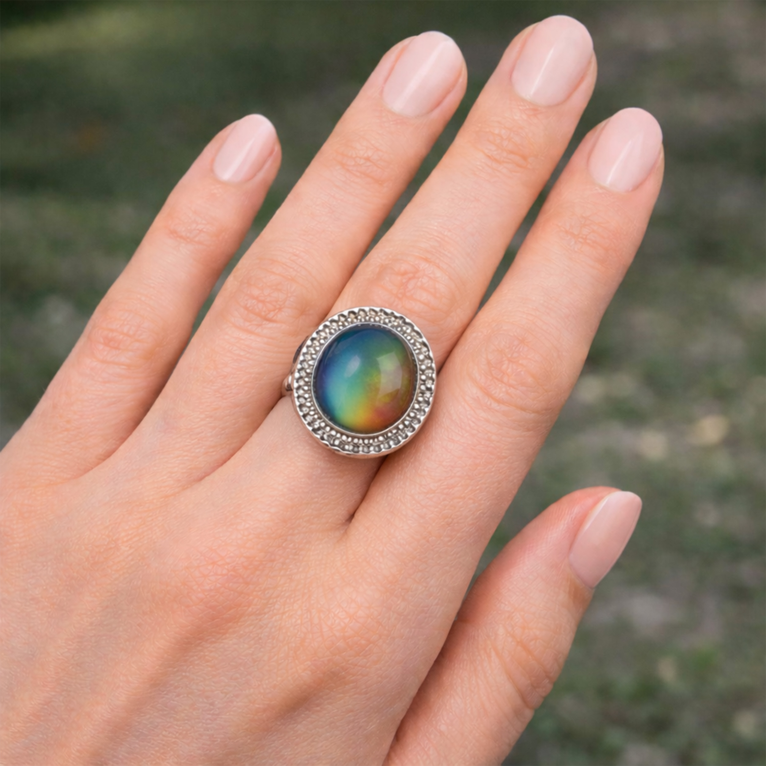 Adjustable Vintage Bead Like Bezel Mood Ring Adjustable Mood Rings Adjustable Vintage Bead Like Bezel Mood Ring Adjustable Mood Rings 2