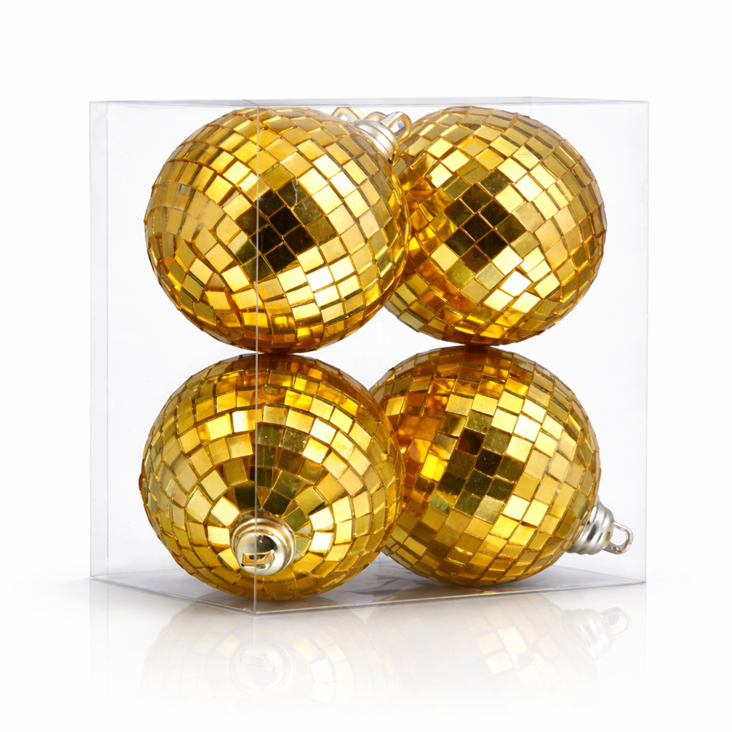 Pack of 4 Unlit Mini Gold Mirror Disco Ball Ornaments All Products Pack of 4 Unlit Mini Gold Mirror Disco Ball Ornaments All Products