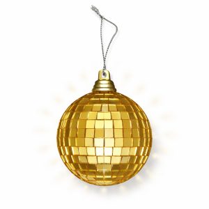 Unlit Mini Gold Mirror Disco Ball Ornaments Unlit Mini Gold Mirror Disco Ball Ornaments