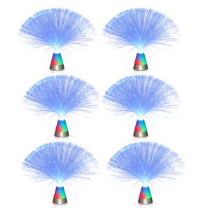 Pack of 6 Bright Blue Fiber Optic Centerpiece with Color Changing Base Pack of 6 Bright Blue Fiber Optic Centerpiece with Color Changing Base