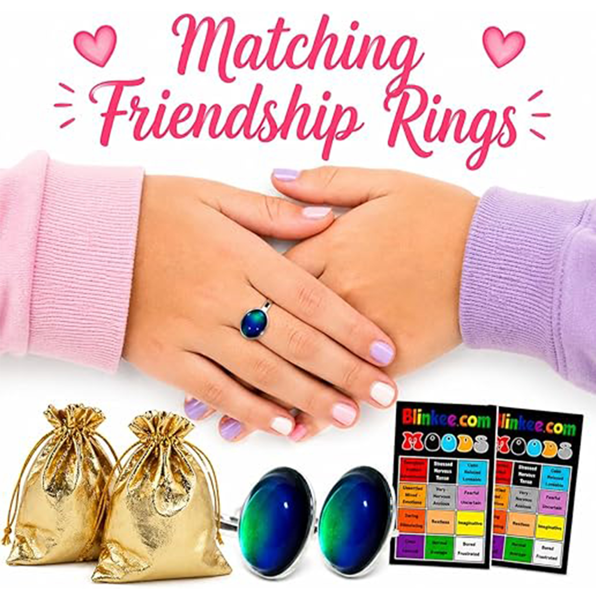 2 Pack Oval Color Changing Friendship Rings with Mood Guide Card All Products 2 Pack Oval Color Changing Friendship Rings with Mood Guide Card All Products 4