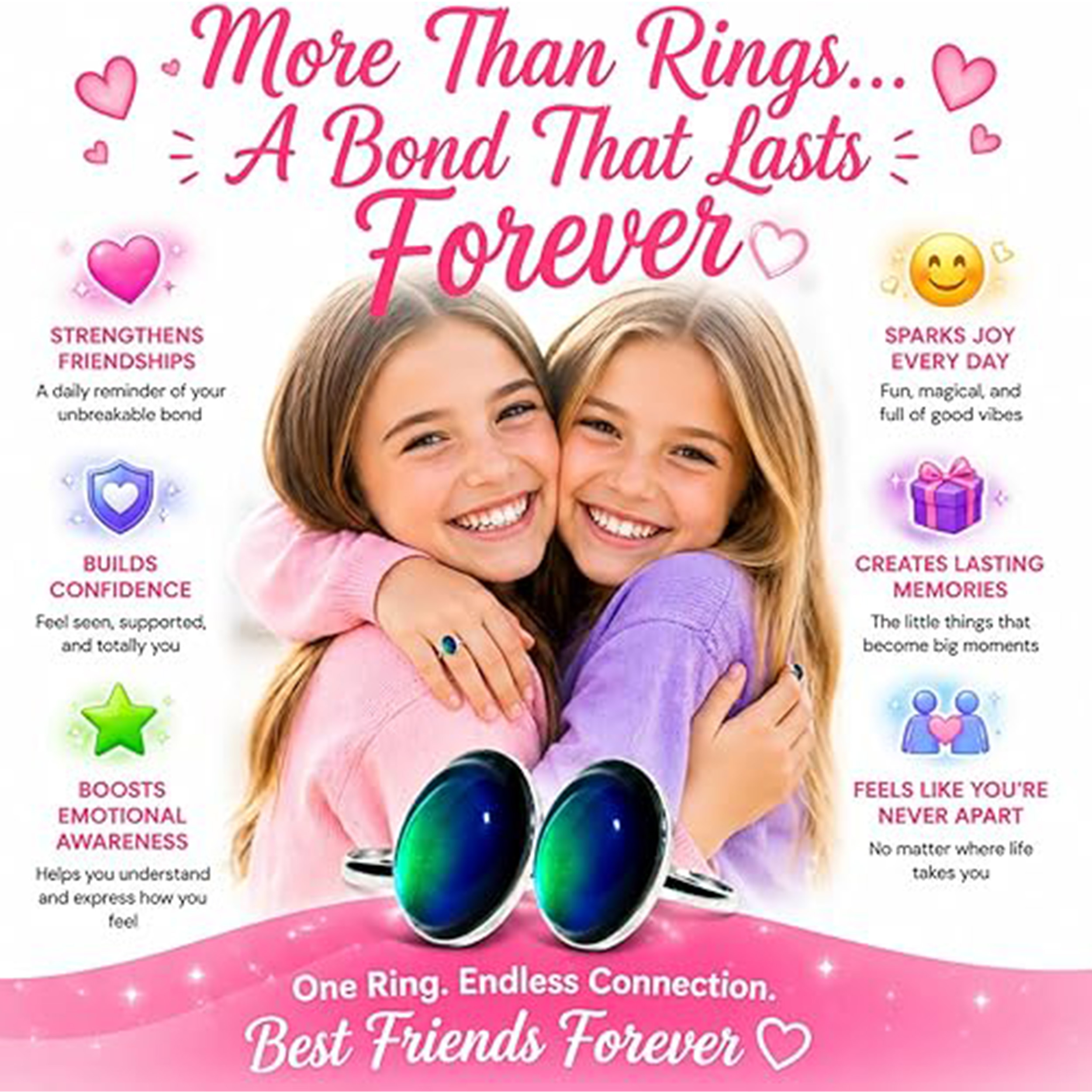 2 Pack Oval Color Changing Friendship Rings with Mood Guide Card All Products 2 Pack Oval Color Changing Friendship Rings with Mood Guide Card All Products 6