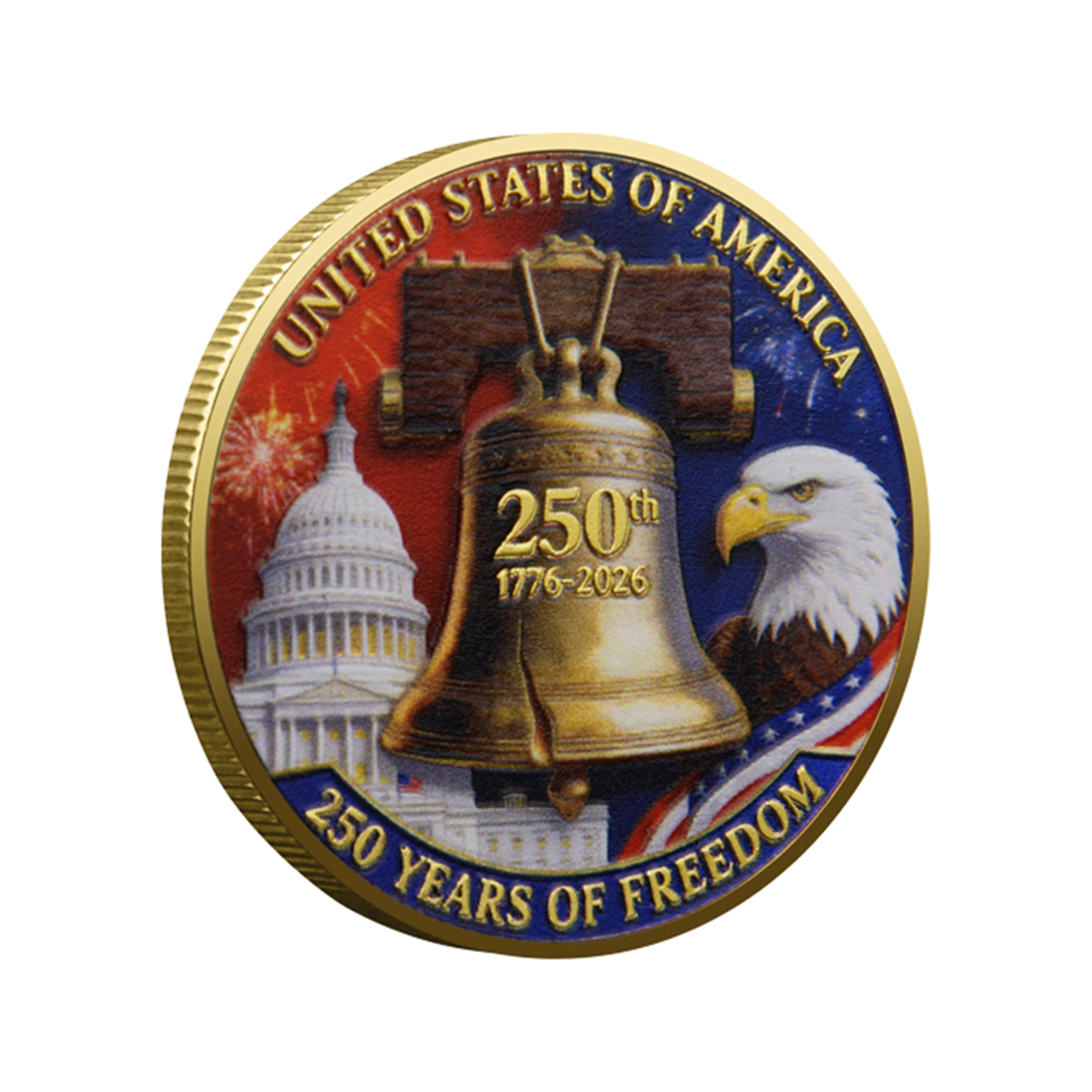 Signing the Declaration 250th Anniversary USA Gold Plated Commemorative Coin 4th of July Signing the Declaration 250th Anniversary USA Gold Plated Commemorative Coin 4th of July 8