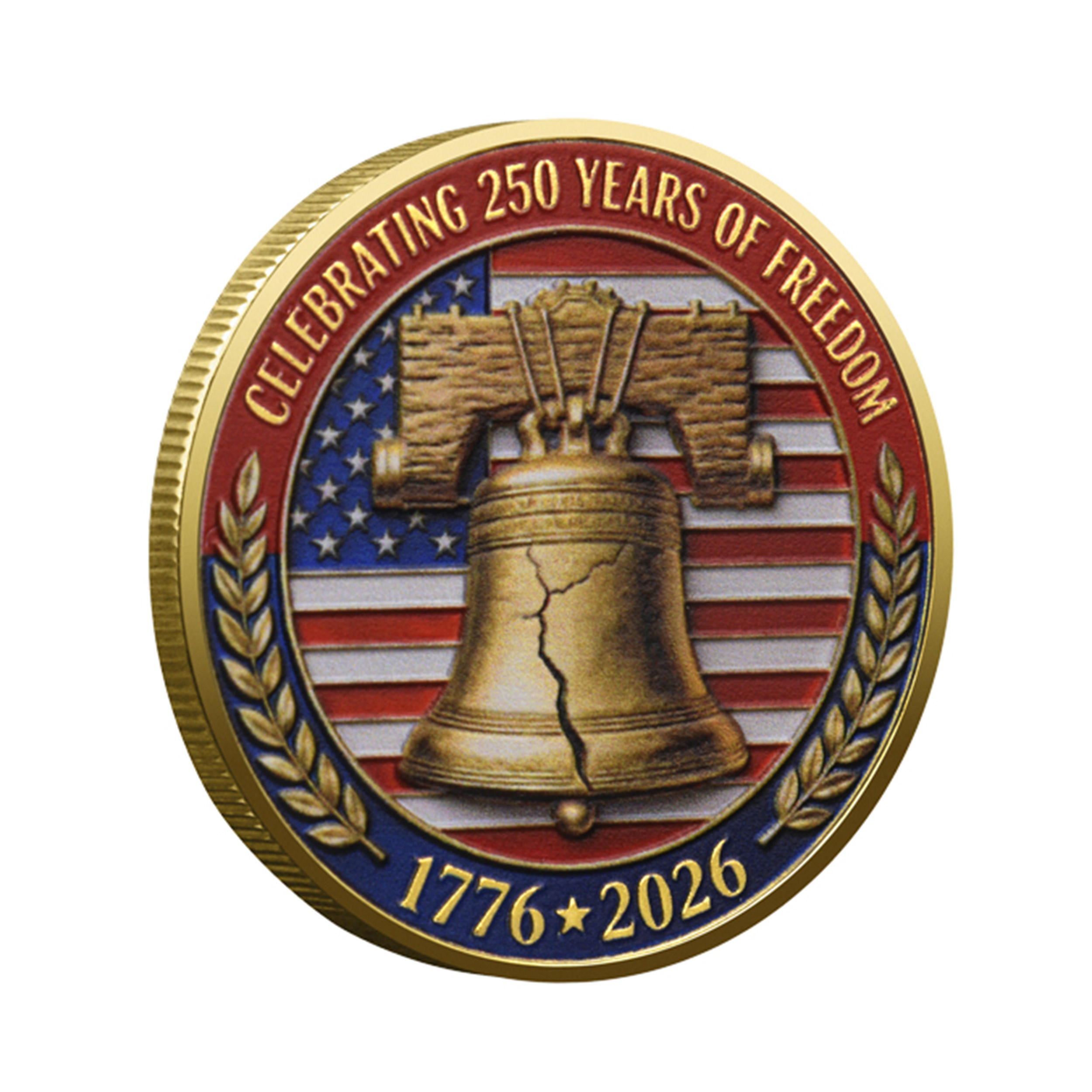 Celebrating America 250th Anniversary Commemorative Gold Plated Coin 4th of July Celebrating America 250th Anniversary Commemorative Gold Plated Coin 4th of July