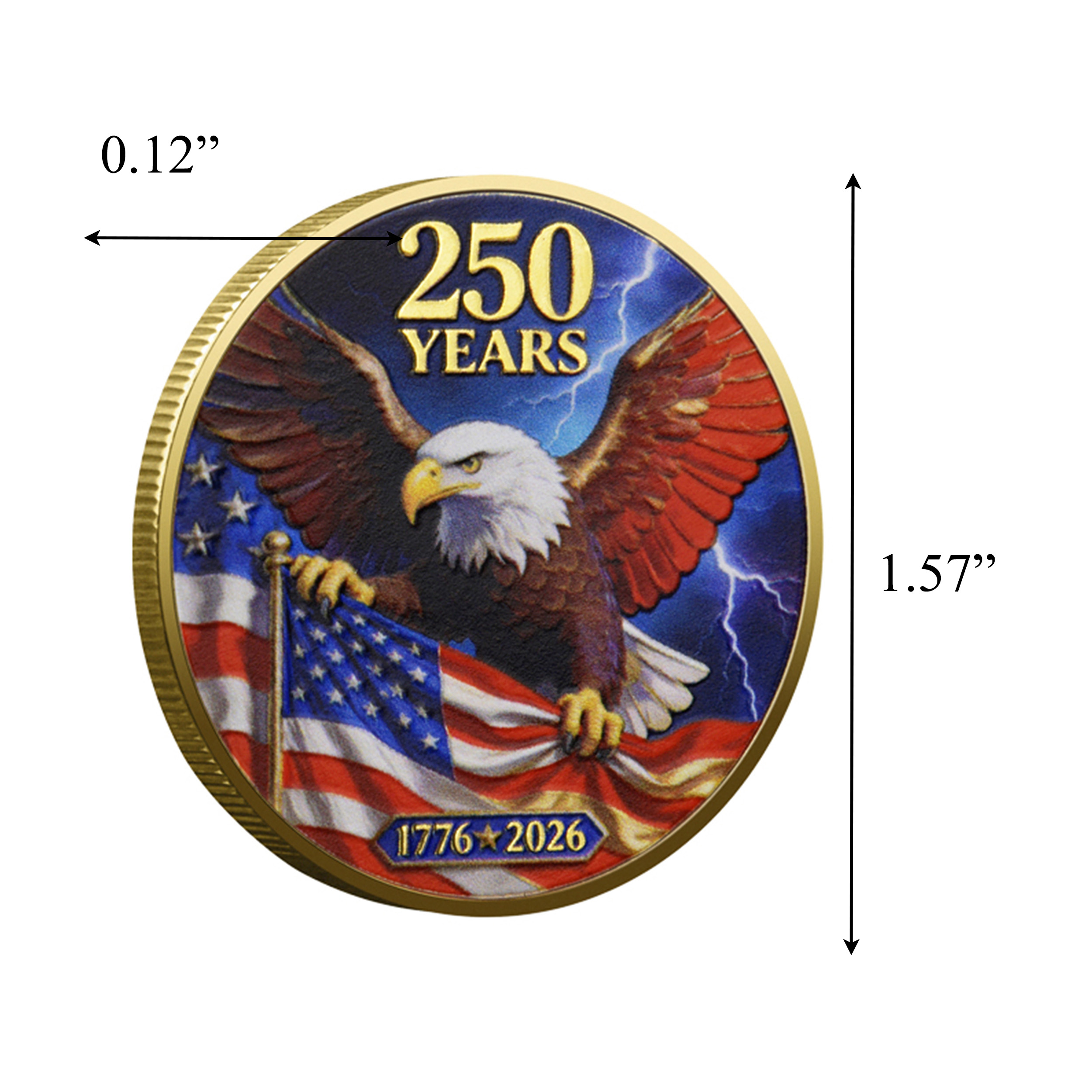 E Pluribus Unum Land of Liberty 250 Years USA Gold Plated Commemorative Coin 4th of July E Pluribus Unum Land of Liberty 250 Years USA Gold Plated Commemorative Coin 4th of July 3