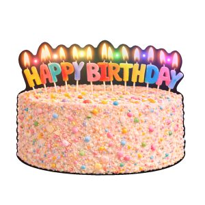 Flashing Rainbow Sprinkle Birthday Cake LED Lapel Pin All Body Lights and Blinkees