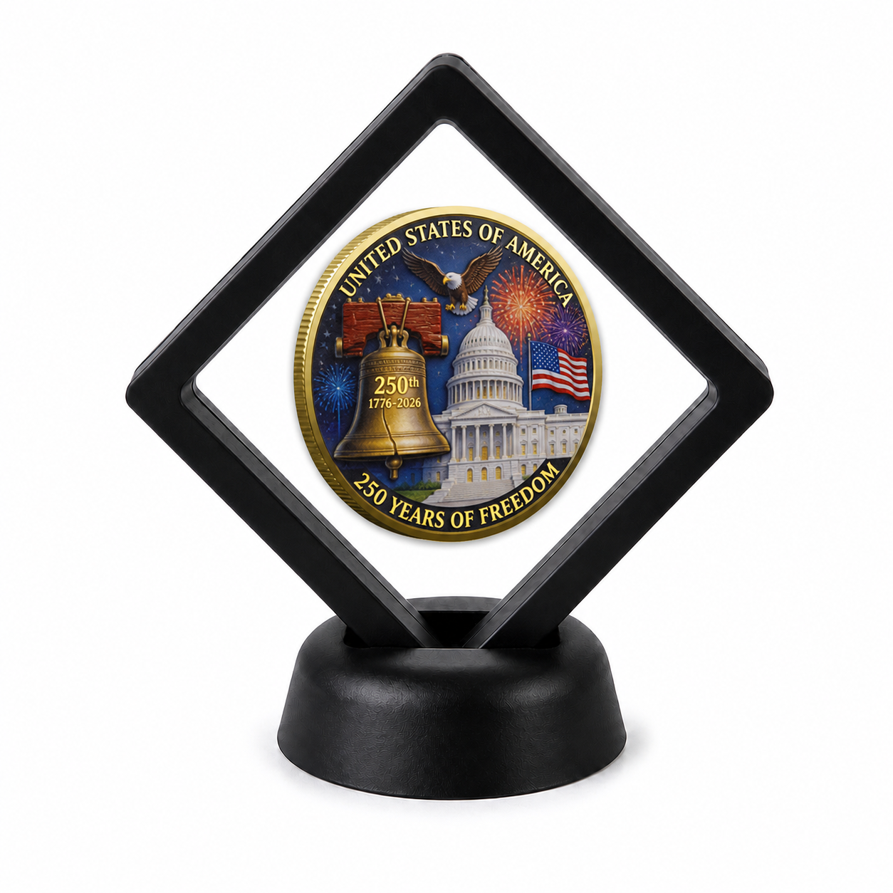 250th Anniversary Coin Display Stand with Coin of Choice Challenge Coins 250th Anniversary Coin Display Stand with Coin of Choice Challenge Coins 4