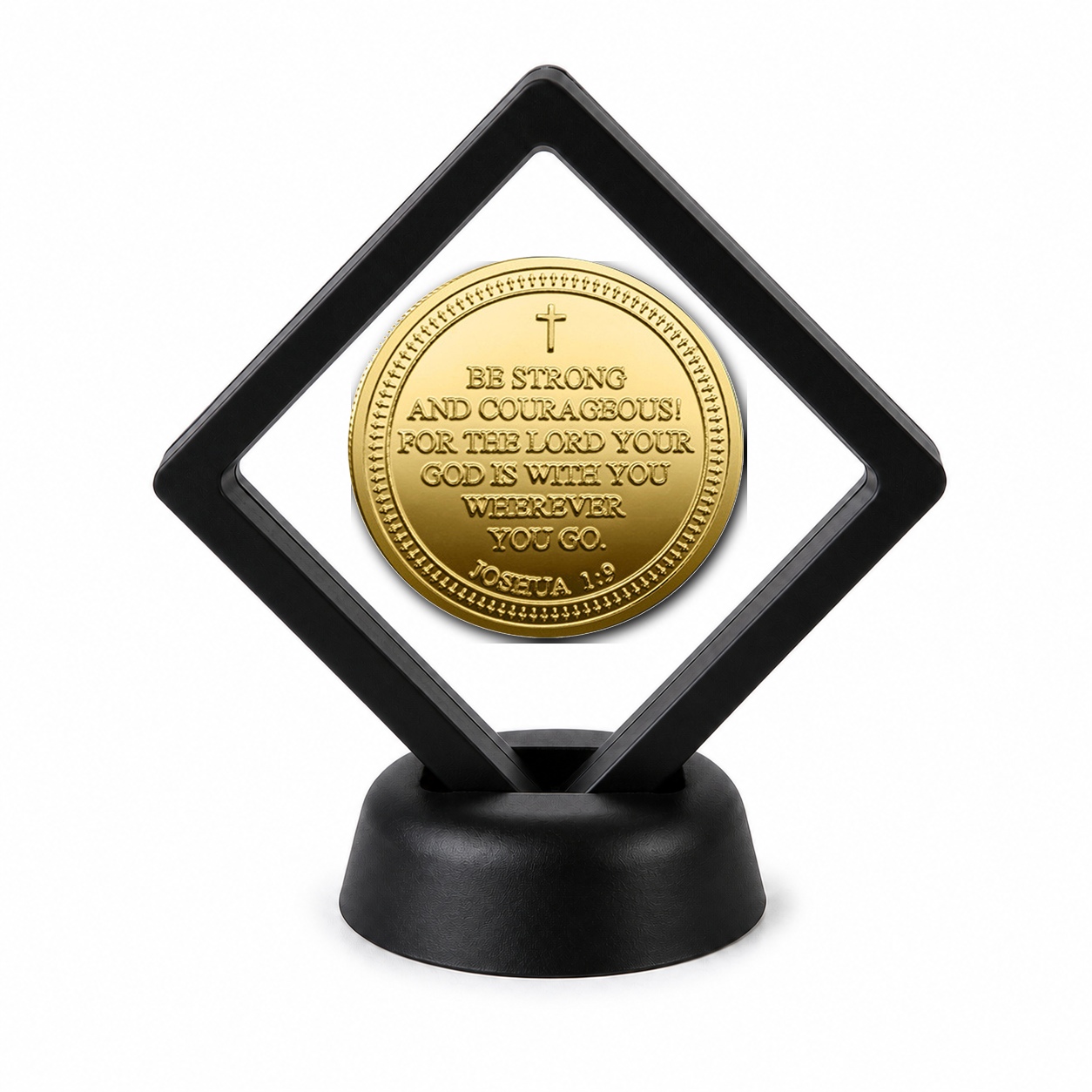 Christian Faith Coin Display Stand with Coin of Choice Challenge Coins Christian Faith Coin Display Stand with Coin of Choice Challenge Coins