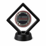 Firefighter and First Responder Coin Display Stand with Coin of Choice