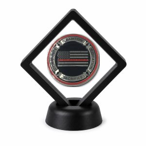 Firefighter and First Responder Coin Display Stand with Coin of Choice Challenge Coins