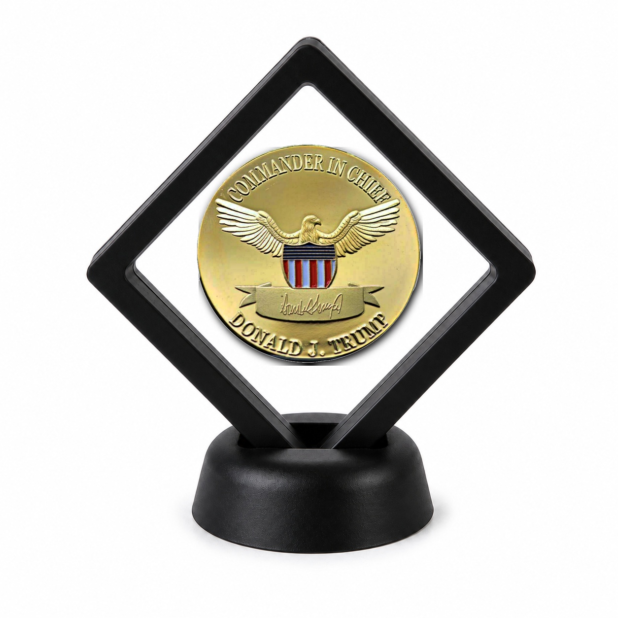 Donald Trump and Political Coin Display Stand with Coin of Choice Challenge Coins Donald Trump and Political Coin Display Stand with Coin of Choice Challenge Coins 6