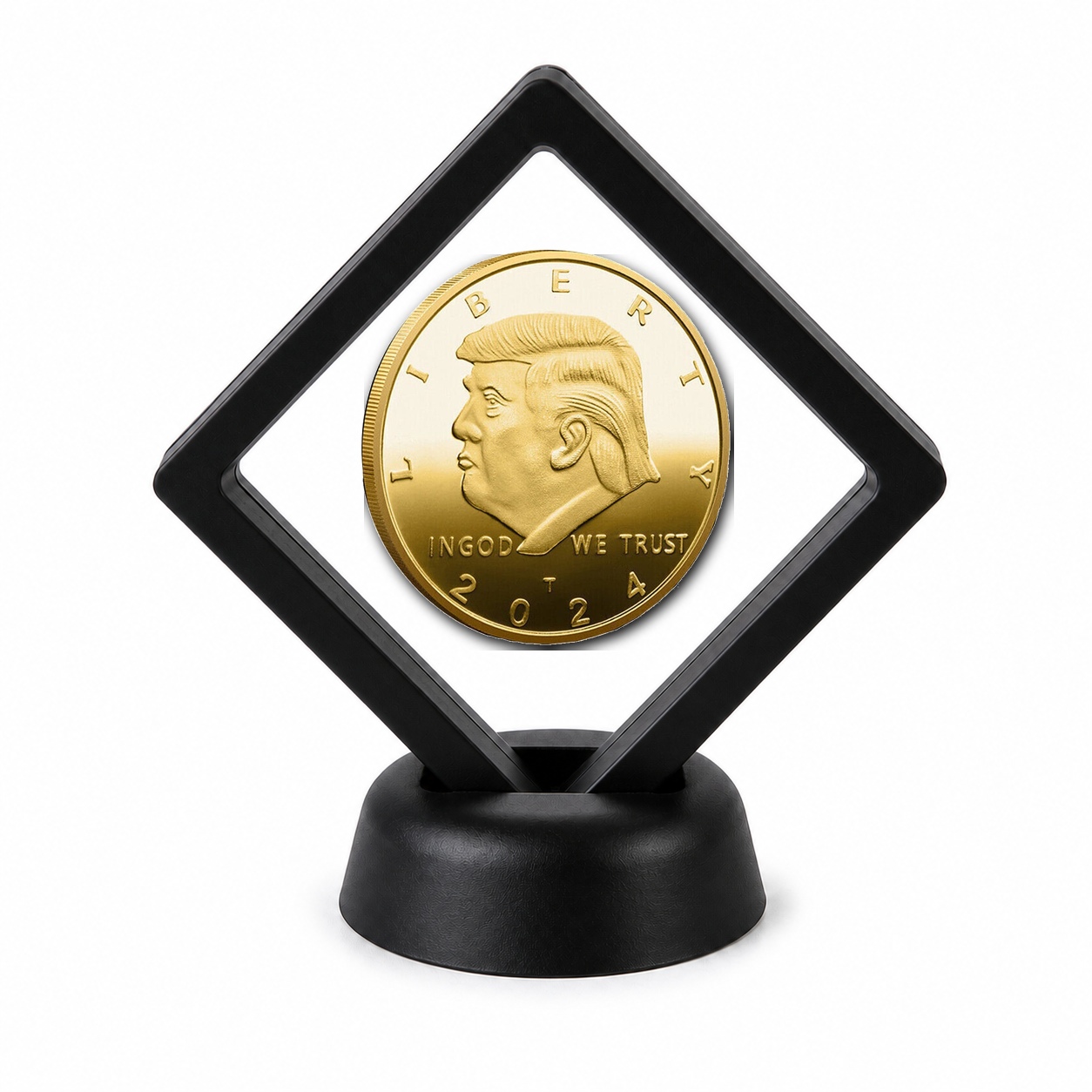 Donald Trump and Political Coin Display Stand with Coin of Choice Challenge Coins Donald Trump and Political Coin Display Stand with Coin of Choice Challenge Coins 3