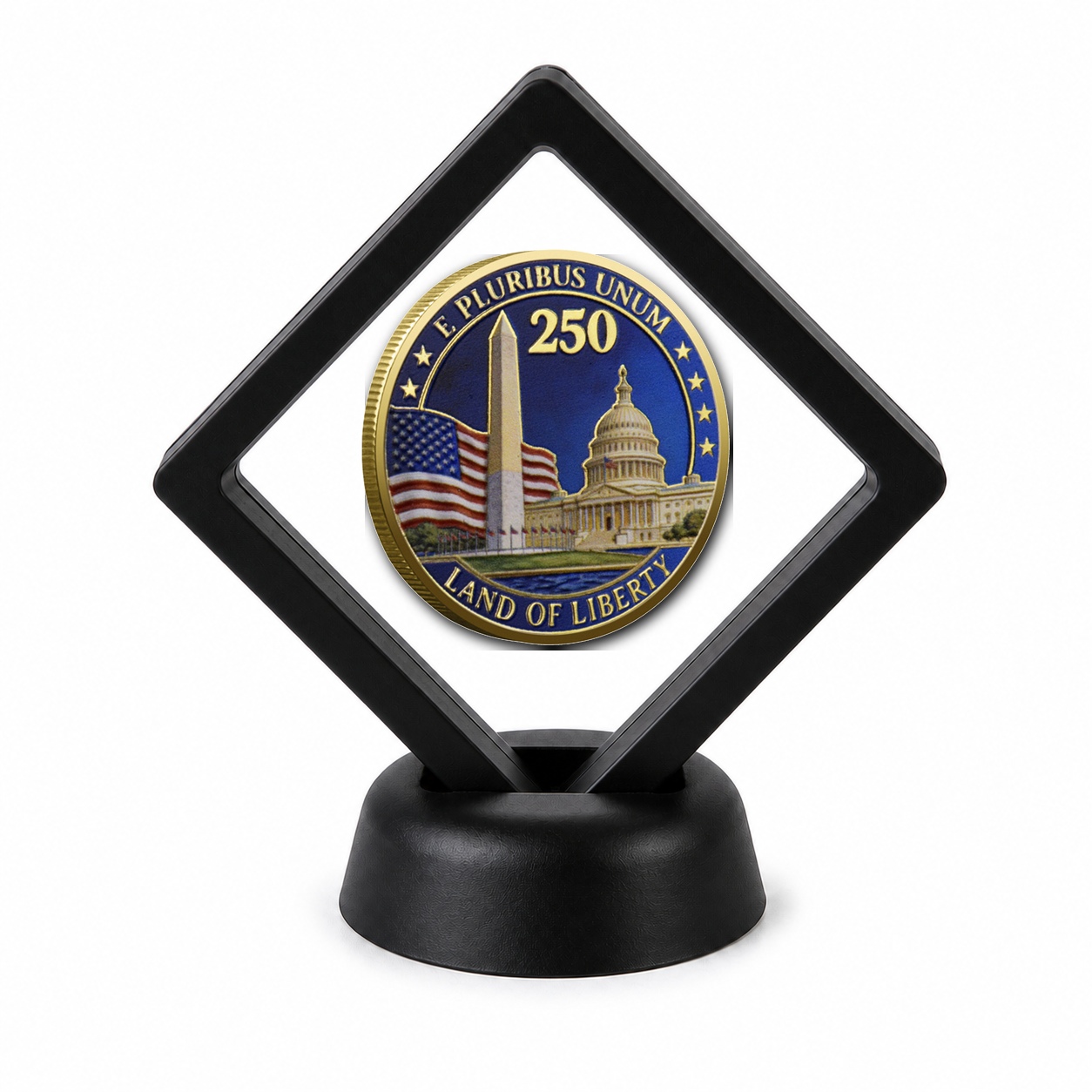 250th Anniversary Coin Display Stand with Coin of Choice Challenge Coins 250th Anniversary Coin Display Stand with Coin of Choice Challenge Coins 7