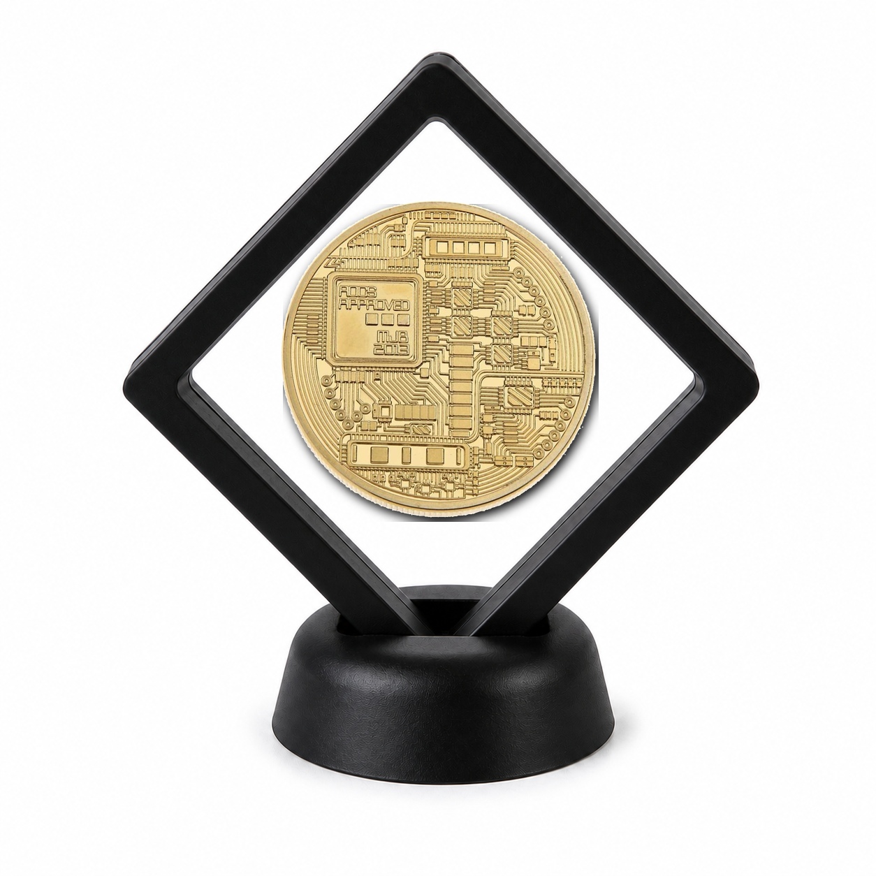Crypto Coin Display Stand with Coin of Choice Novelty and Replica Bills and Challenge Coins Crypto Coin Display Stand with Coin of Choice Novelty and Replica Bills and Challenge Coins 10