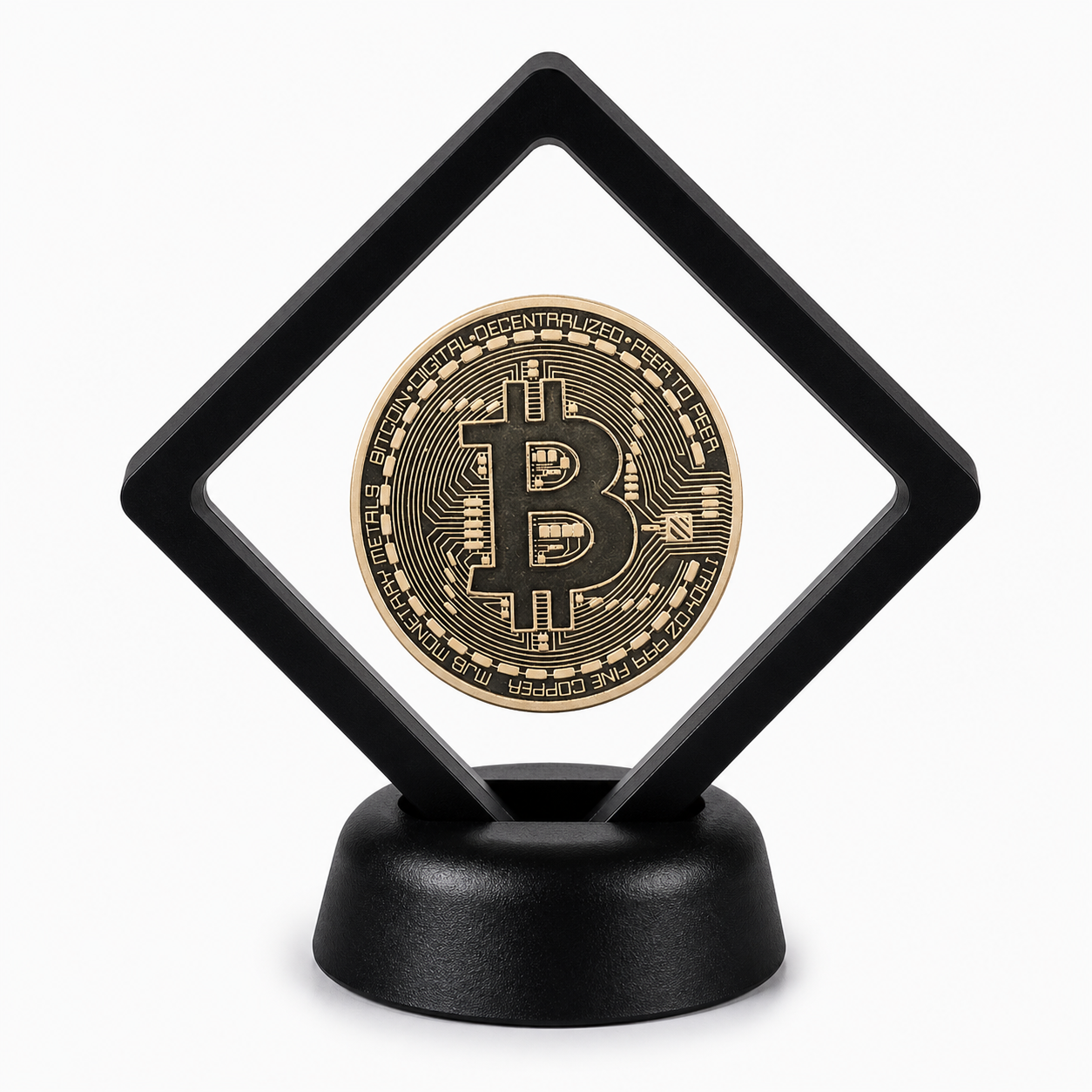 Crypto Coin Display Stand with Coin of Choice Novelty and Replica Bills and Challenge Coins Crypto Coin Display Stand with Coin of Choice Novelty and Replica Bills and Challenge Coins 9
