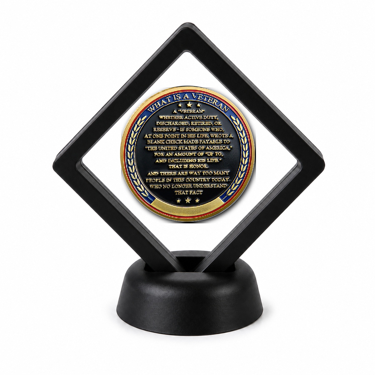 Veterans and Military Coin Display Stand with Coin of Choice Challenge Coins Veterans and Military Coin Display Stand with Coin of Choice Challenge Coins 4