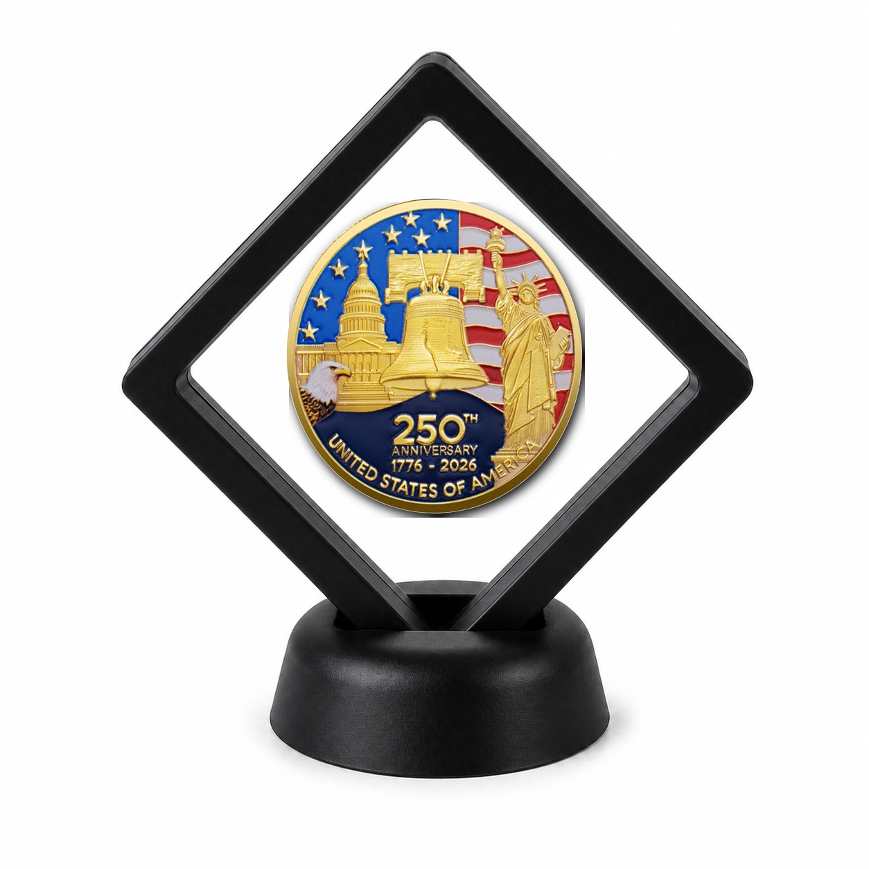 250th Anniversary Coin Display Stand with Coin of Choice Challenge Coins 250th Anniversary Coin Display Stand with Coin of Choice Challenge Coins 13