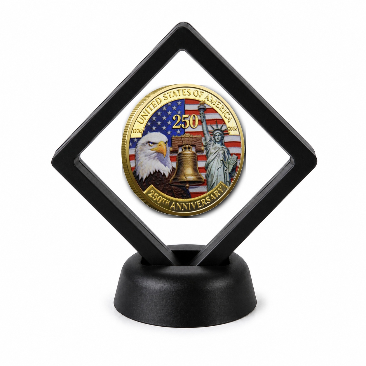 250th Anniversary Coin Display Stand with Coin of Choice Challenge Coins 250th Anniversary Coin Display Stand with Coin of Choice Challenge Coins 11