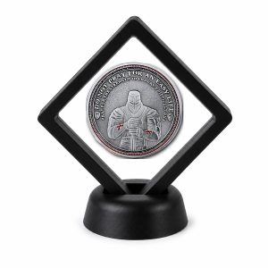 Catholic and Saints Coin Display Stand with Coin of Choice Challenge Coins Catholic and Saints Coin Display Stand with Coin of Choice Challenge Coins
