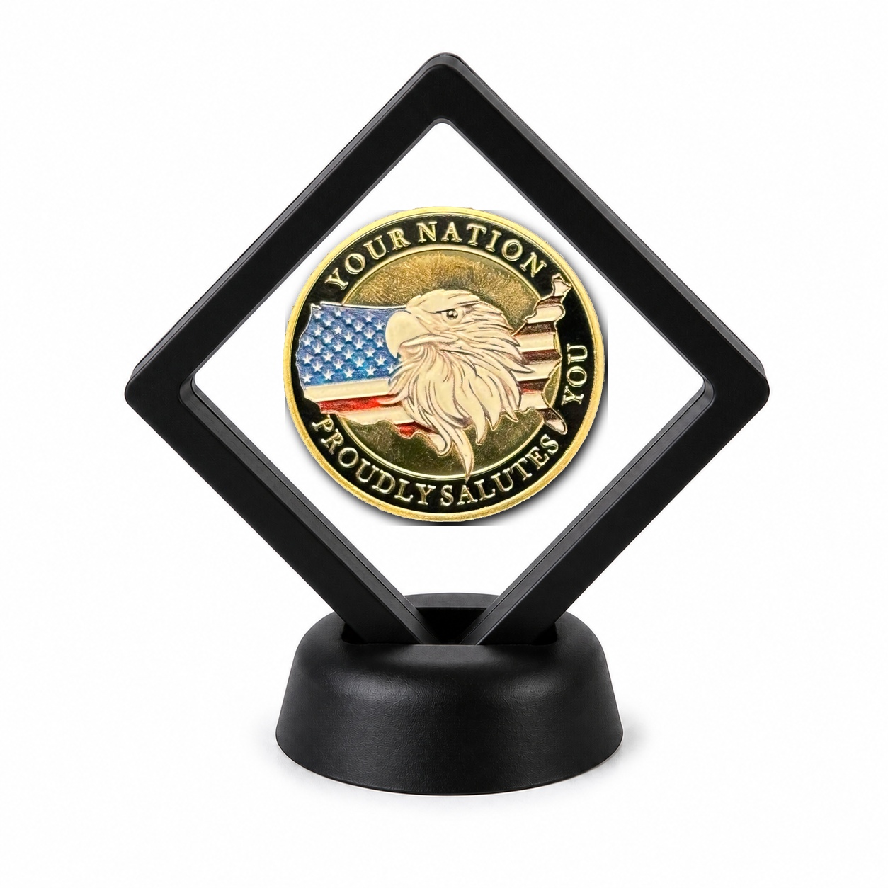 Veterans and Military Coin Display Stand with Coin of Choice Challenge Coins Veterans and Military Coin Display Stand with Coin of Choice Challenge Coins 10