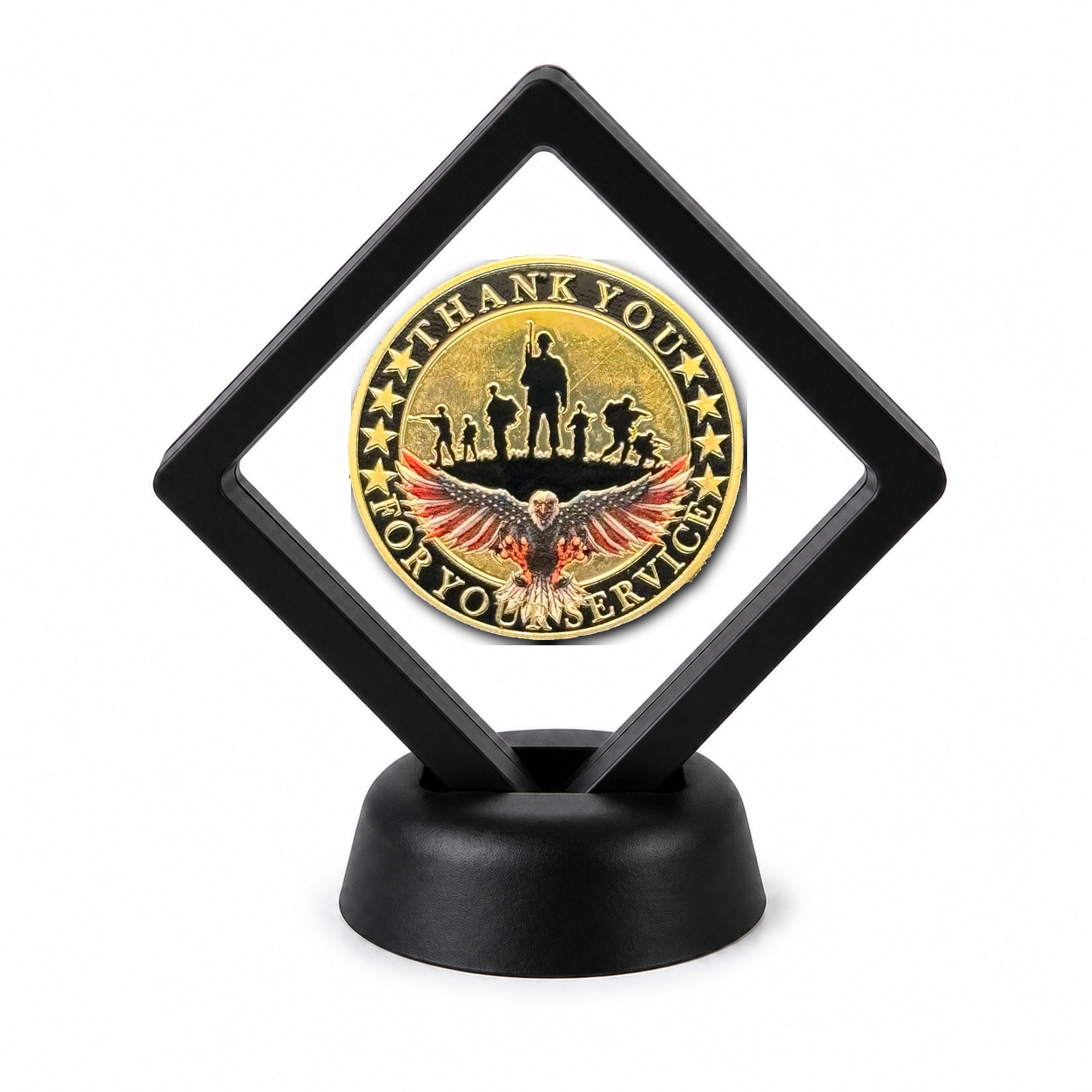 Veterans and Military Coin Display Stand with Coin of Choice Challenge Coins Veterans and Military Coin Display Stand with Coin of Choice Challenge Coins 9