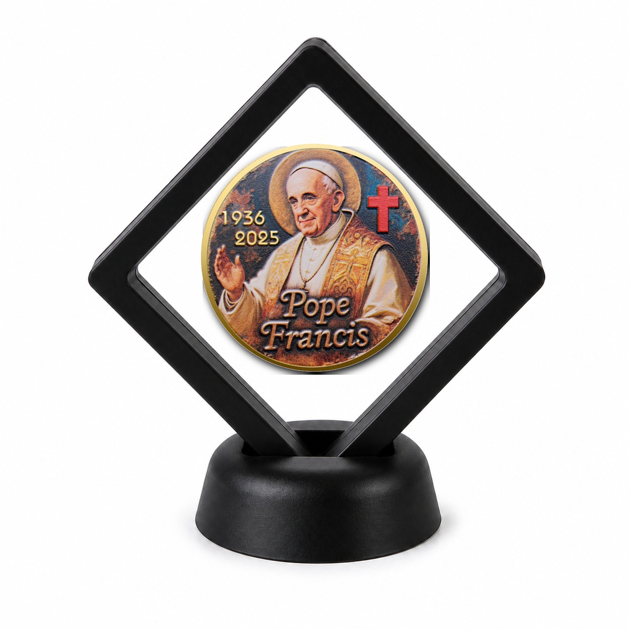 Catholic and Saints Coin Display Stand with Coin of Choice Challenge Coins Catholic and Saints Coin Display Stand with Coin of Choice Challenge Coins 5