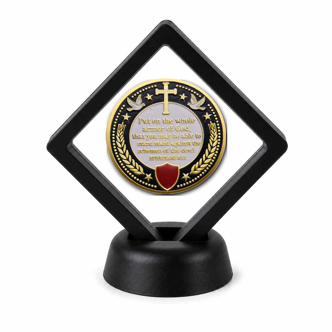 Christian Faith Coin Display Stand with Coin of Choice Challenge Coins Christian Faith Coin Display Stand with Coin of Choice Challenge Coins 12