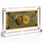 Bitcoin Gold Foil Novelty Bill with Acrylic Display Stand