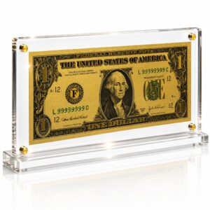 1 Dollar Gold Foil Bill with Acrylic Display Stand Gold Foil Bill Displays 1 Dollar Gold Foil Bill with Acrylic Display Stand Gold Foil Bill Displays