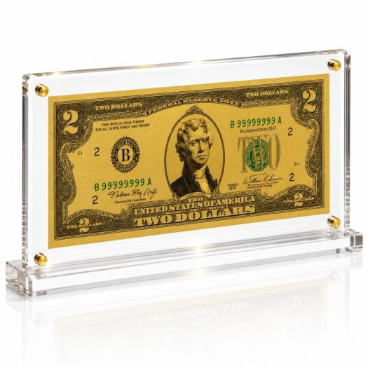 20 Dollar Gold Foil Bill with Acrylic Display Stand Gold Foil Bill Displays 2