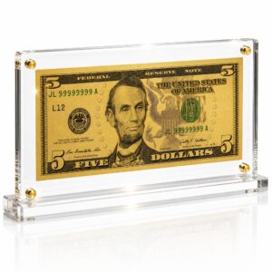 5 Dollar Gold Foil Bill with Acrylic Display Stand Gold Foil Bill Displays 5 Dollar Gold Foil Bill with Acrylic Display Stand Gold Foil Bill Displays