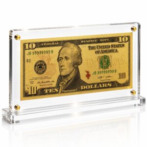 10 Dollar Gold Foil Bill with Acrylic Display Stand Gold Foil Bill Displays 10 Dollar Gold Foil Bill with Acrylic Display Stand Gold Foil Bill Displays