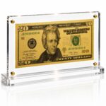 20 Dollar Gold Foil Bill with Acrylic Display Stand