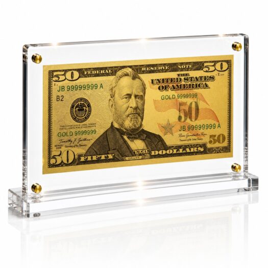 20 Dollar Gold Foil Bill with Acrylic Display Stand Gold Foil Bill Displays 14