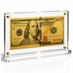100 Dollar Gold Foil Bill with Acrylic Display Stand